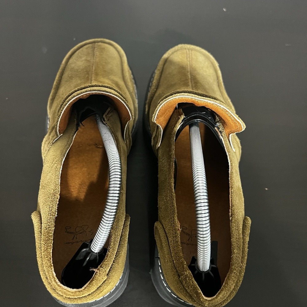 John Fluevog Men's‎ Brown Square Toe Platform Chunky Heel Shoes Size 10 Suede - Picture 10 of 15